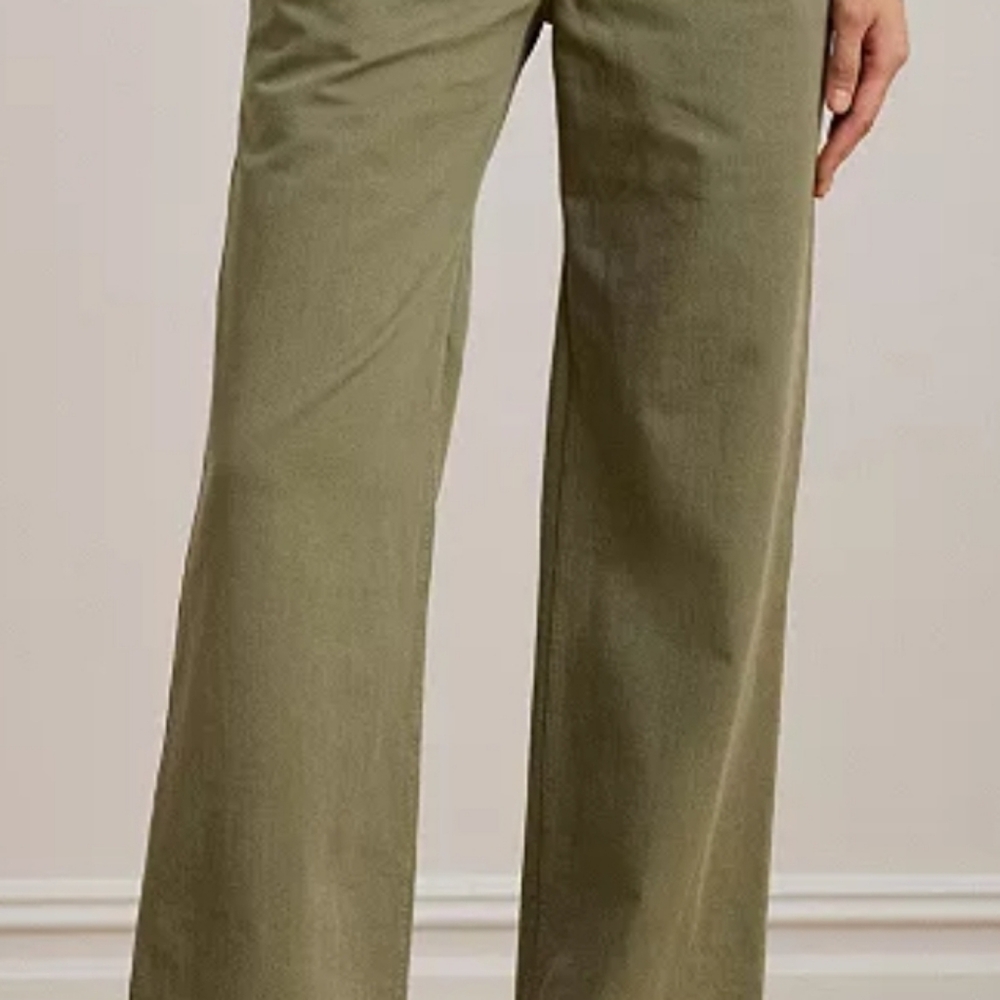 Stylish Olive Green Wide-Leg Pants